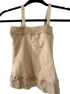 Fajas M&D Colombian Shaping Camisole Tank Nude Beige Lace Trim Size L